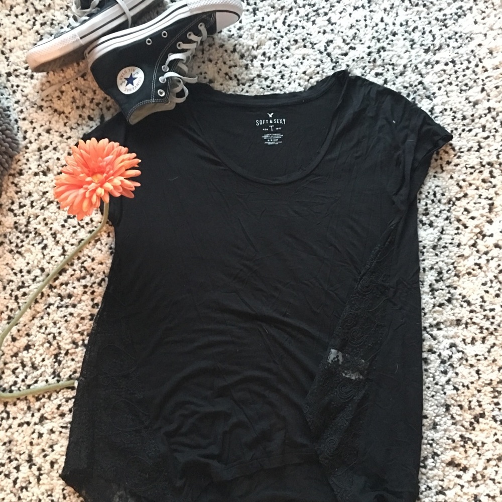 American eagle soft and sexy tee  beautiful lace